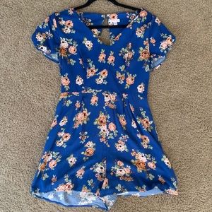 Blue Floral Romper